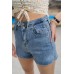 High Waist Split Hem Shorts
